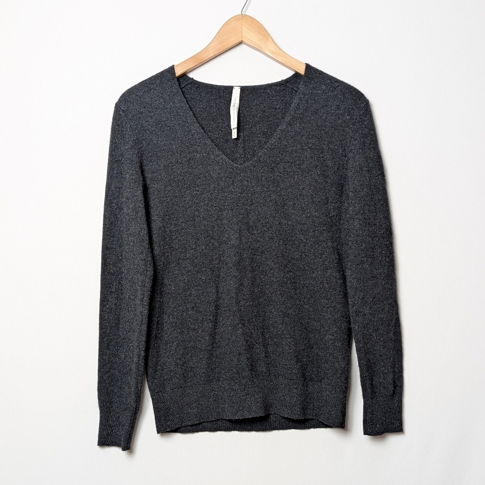 BABATON Luxe Cashmere V Neck Sweater Grey Aritzia XS